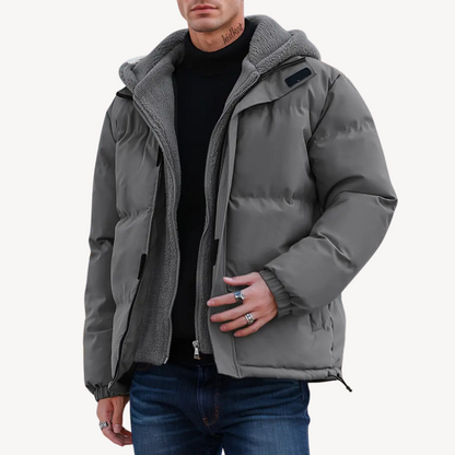 Pufferjacke mit Sherpa-Futter und Kapuze für Herren | Loravelle 2