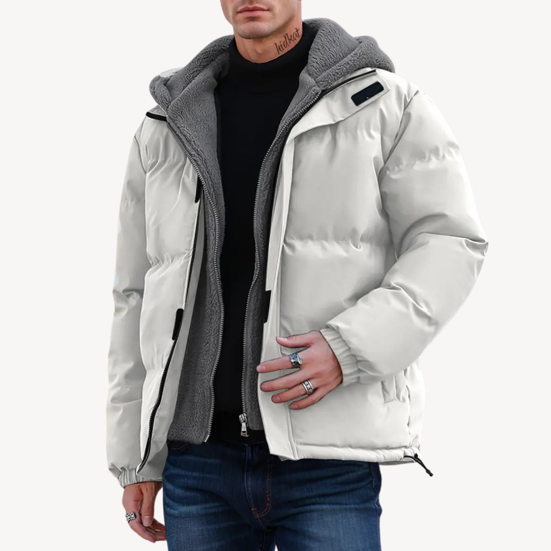 Pufferjacke mit Sherpa-Futter und Kapuze für Herren | Loravelle 4