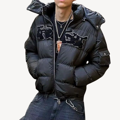 Pufferjacke mit grafischer Kapuze für Herren | Loravelle 0