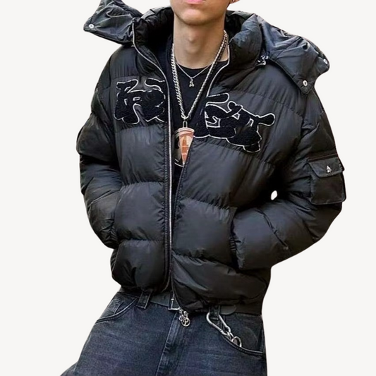Pufferjacke mit grafischer Kapuze für Herren | Loravelle 0