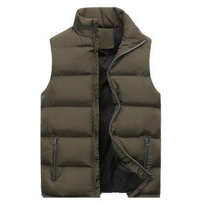 Pufferweste | Mit Reißverschluss | Gepolstert | Bodywarmer | Herrenweste-Armeegrün-M-Chaps Herrenmode