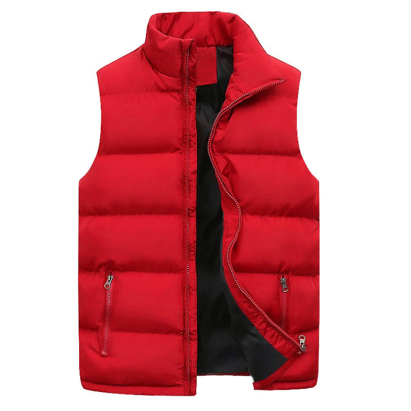 Pufferweste | Mit Reißverschluss | Gepolstert | Bodywarmer | Herrenweste-Rot-M-Chaps Herrenmode