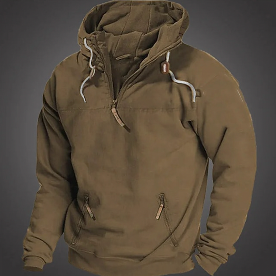 Herren Hoodie Warm mit Taschen und Reißverschluss - BerlinGlamour