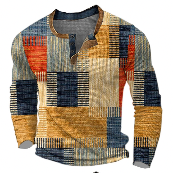 Herren Pullover Langarm Halbknopf - BerlinGlamour