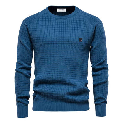 Pullover | Langarm | Rundhalsausschnitt | Strickpullover | Herrenbekleidung-Blau-S-Chaps Herrenmode