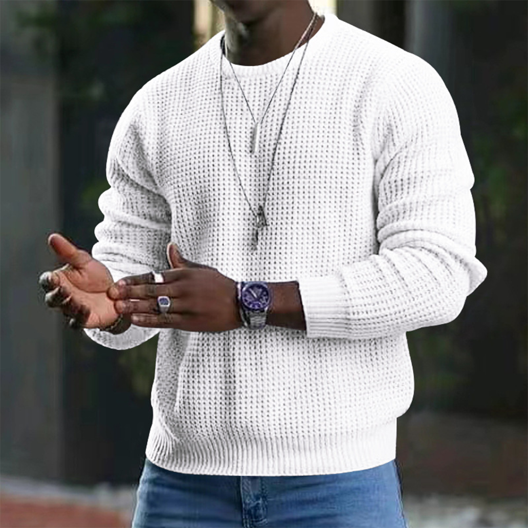 Herren Pullover Langarm Rundhalsausschnitt Warm - BerlinGlamour