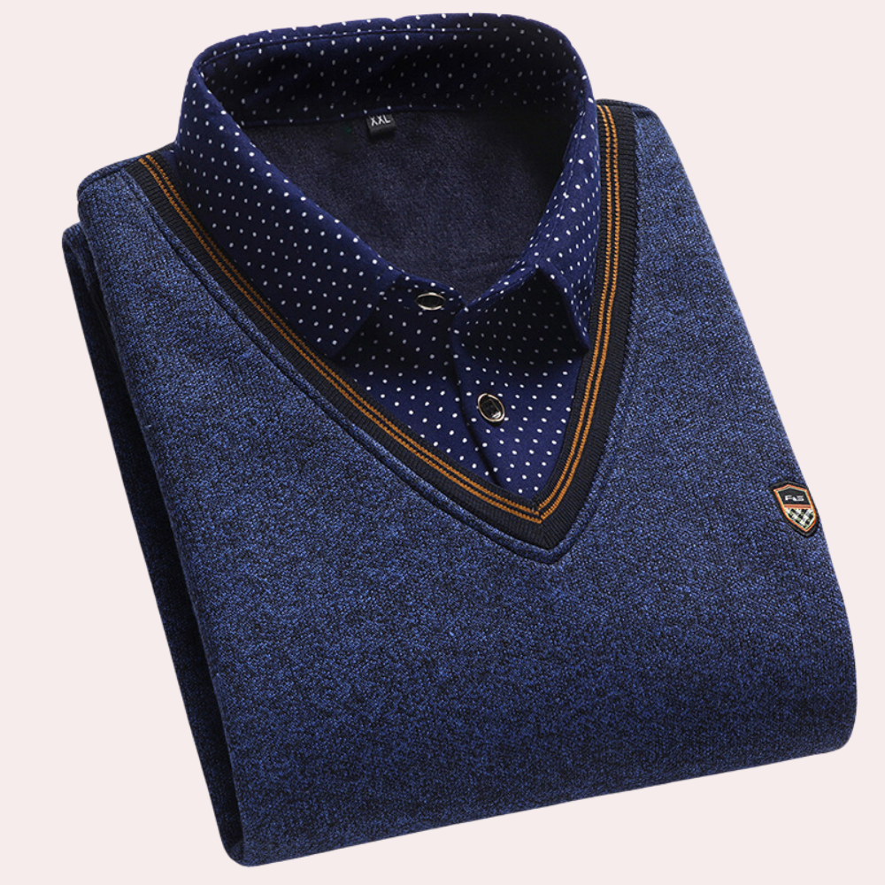 Herren Pullover mit Kragen Hemd Style - BerlinGlamour