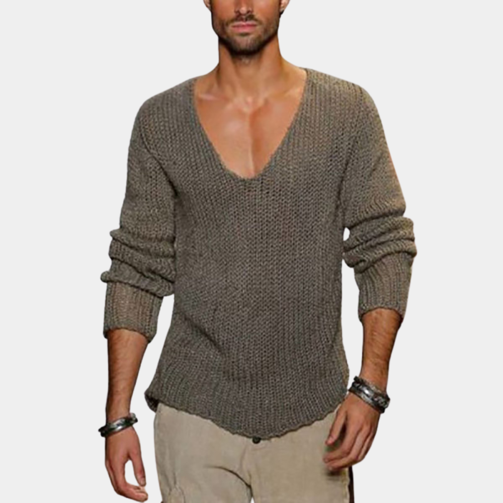 Pullover mit V-Ausschnitt - Casual - Langarm - Strickpullover - Herrenbekleidung-Chaps Herrenmode