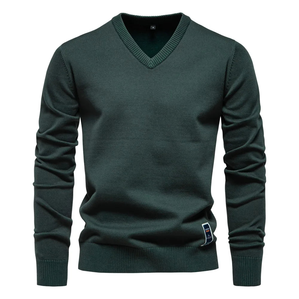 Männer Pullover Langarm V-Ausschnitt Klassisch - BerlinGlamour