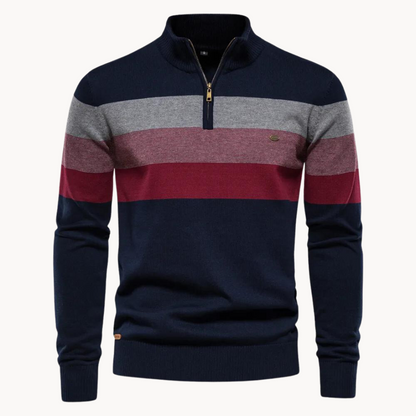 Herren Pullover Strick Gestreift Slim Fit - BerlinGlamour