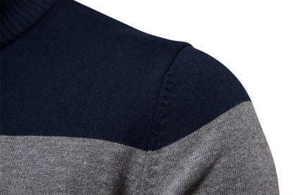 Pullover mit Viertelreißverschluss | Gestreift | Schmal geschnitten | Strickpullover | Herren-Pullover mit halbem Reißverschluss-Chaps Herrenmode