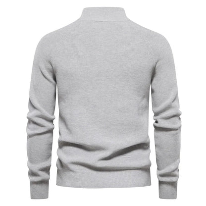 Pullover mit Viertelreißverschluss | Rippstrick | Gestrickt | Pullover mit halbem Reißverschluss | Herrenpullover-Chaps Herrenmode