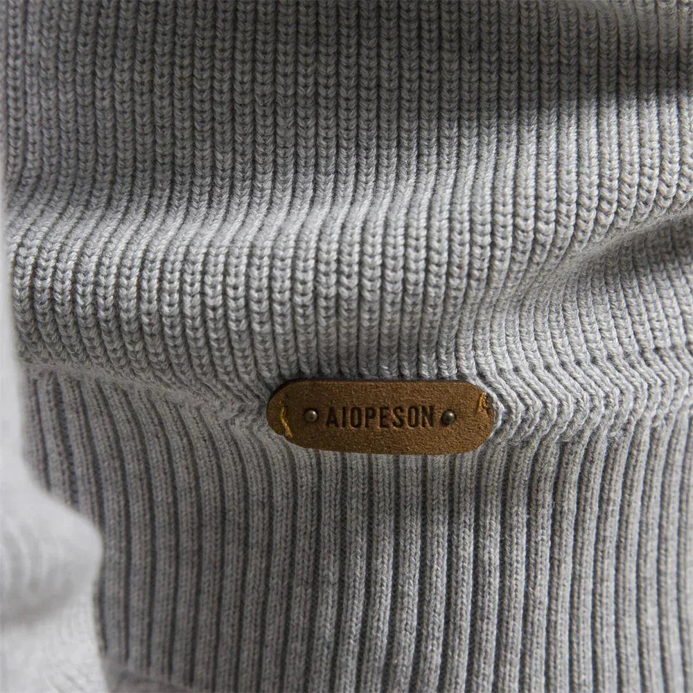 Pullover mit halbem Reißverschluss | Hoher Kragen | Winter | Strickpullover | Herren-Strickpullover-Chaps Herrenmode