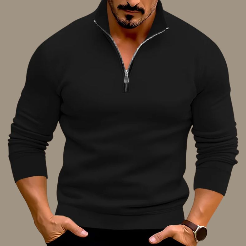 Herren Pullover Halbreißverschluss Warm Lässig - BerlinGlamour