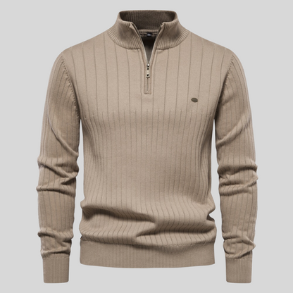 Pullover mit halbem Reißverschluss | Stehkragen | Langarm | Strickpullover | Winterkleidung für Herren-Chaps Herrenmode