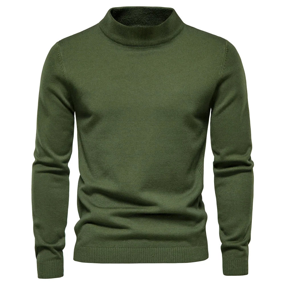 Pullover – Halber Rollkragenpullover aus Strickmischung mit Halsbedeckung 10