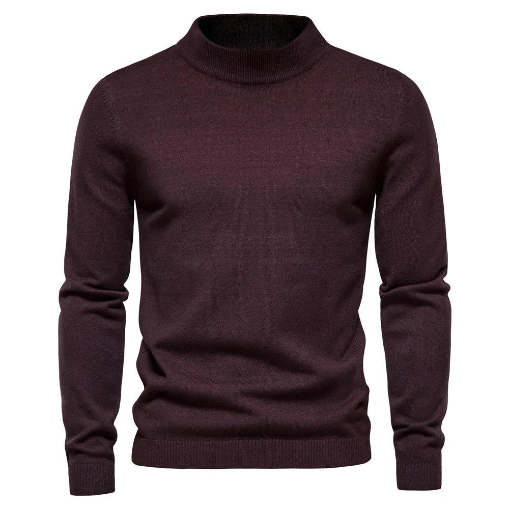 Pullover – Halber Rollkragenpullover aus Strickmischung mit Halsbedeckung 2