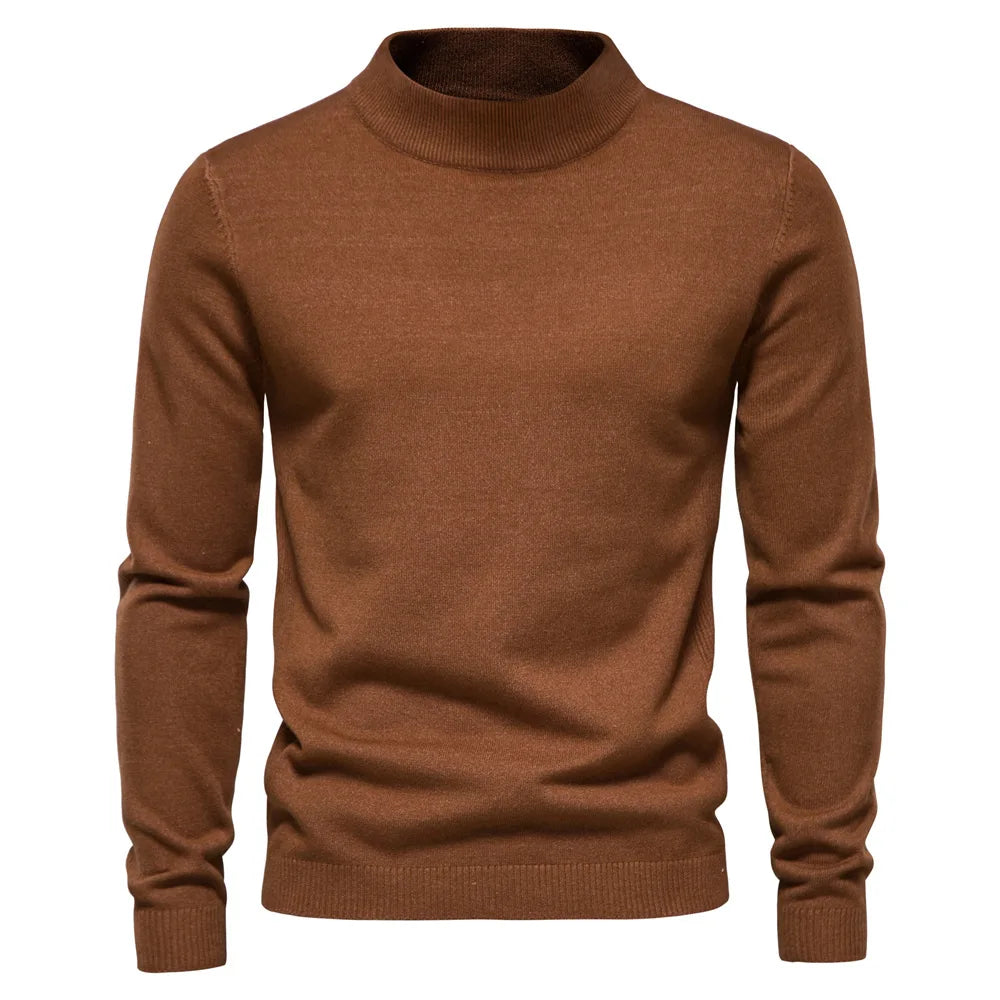 Pullover – Halber Rollkragenpullover aus Strickmischung mit Halsbedeckung 4