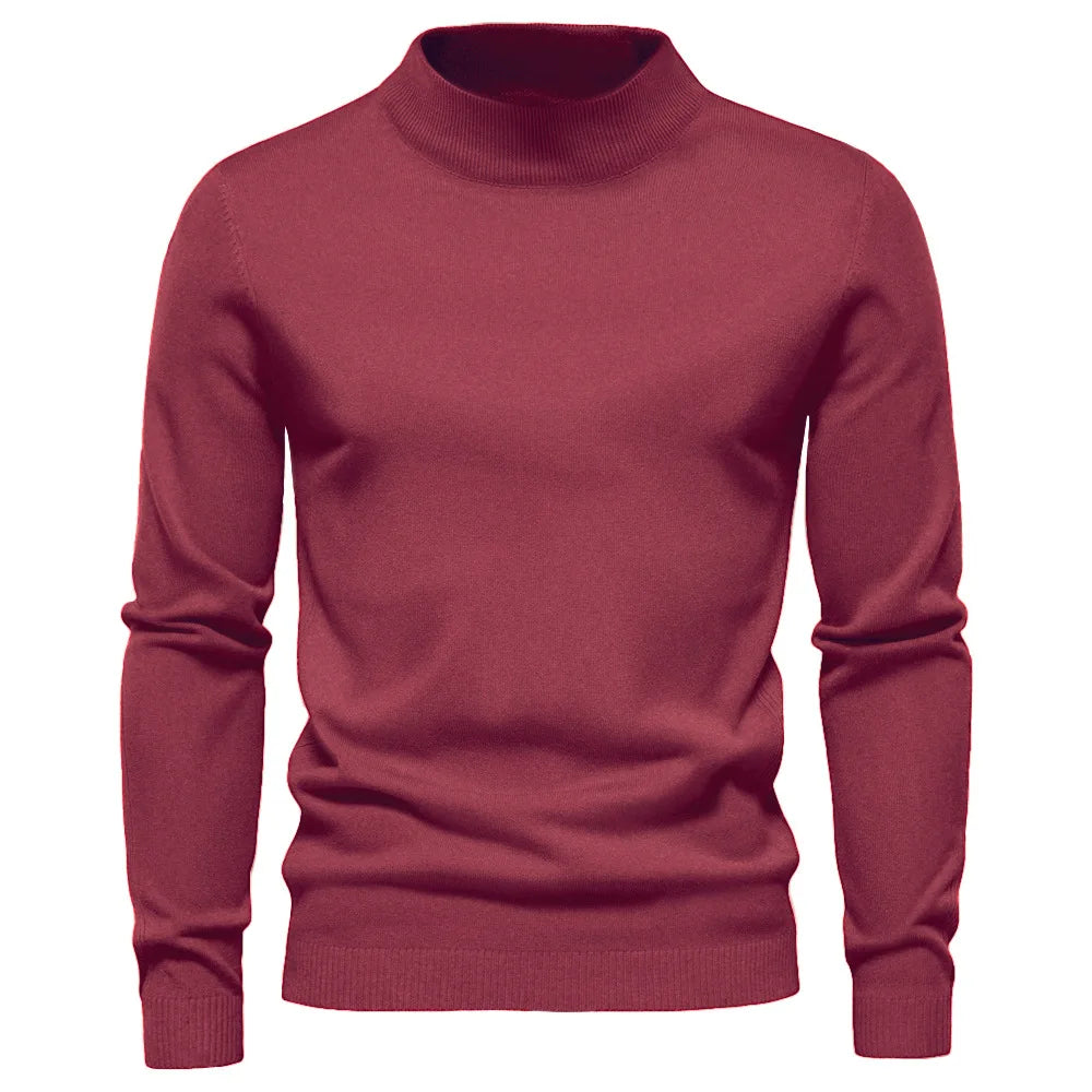 Pullover – Halber Rollkragenpullover aus Strickmischung mit Halsbedeckung 5