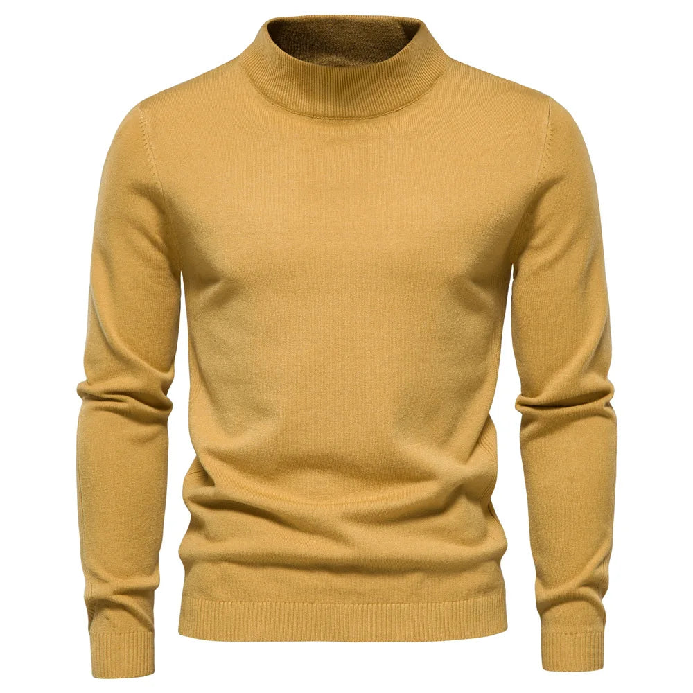 Pullover – Halber Rollkragenpullover aus Strickmischung mit Halsbedeckung 8