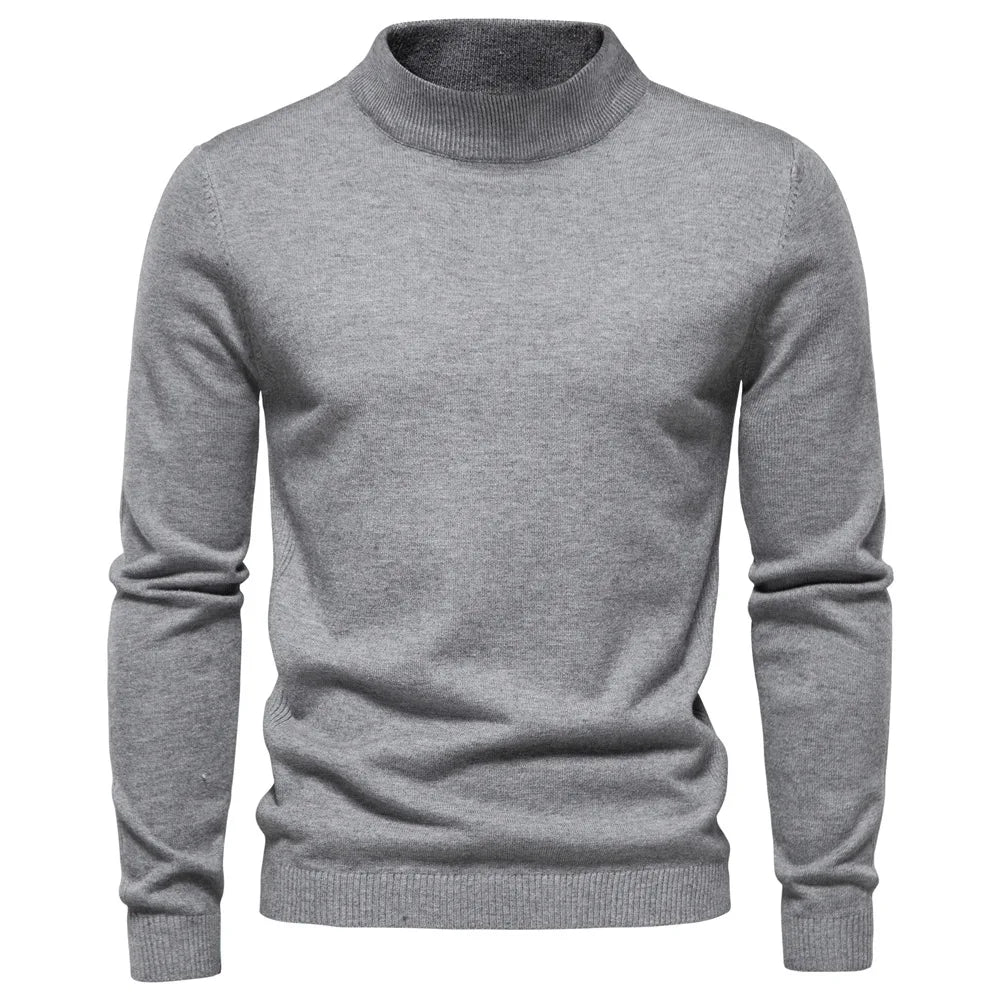 Pullover – Halber Rollkragenpullover aus Strickmischung mit Halsbedeckung 9