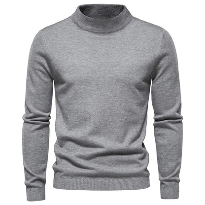 Pullover – Halber Rollkragenpullover aus Strickmischung mit Halsbedeckung 9