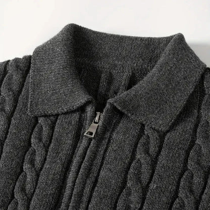 Pullover – Halbreißverschluss mit Zopfmuster und verstellbarer Belüftung 2
