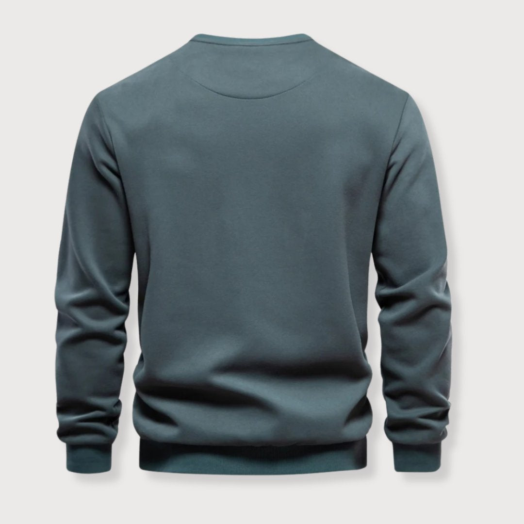 Pullover – gerippter Saum und Brusttasche mit Reißverschluss 3