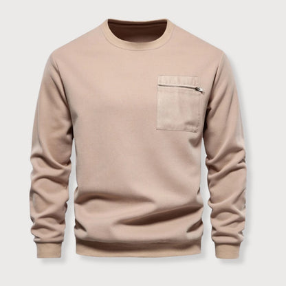 Pullover – gerippter Saum und Brusttasche mit Reißverschluss 7
