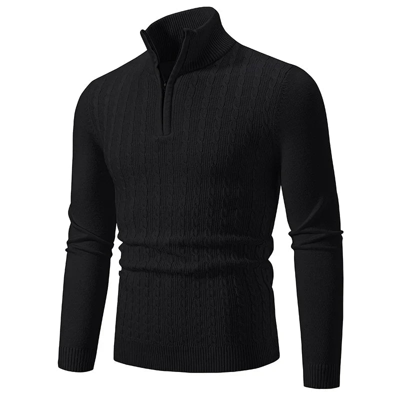 Pullover aus Strickmischung – Zopfmuster und verstellbarer Halsausschnitt 5
