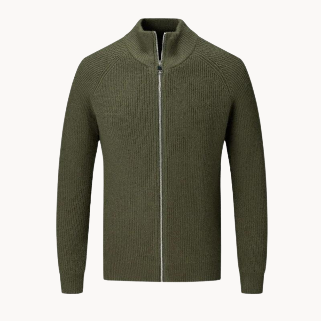 Pullover mit durchgehendem Reißverschluss – Jacke aus Strickmischung und glatter Reißverschluss 0