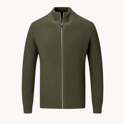 Pullover mit durchgehendem Reißverschluss – Jacke aus Strickmischung und glatter Reißverschluss 0