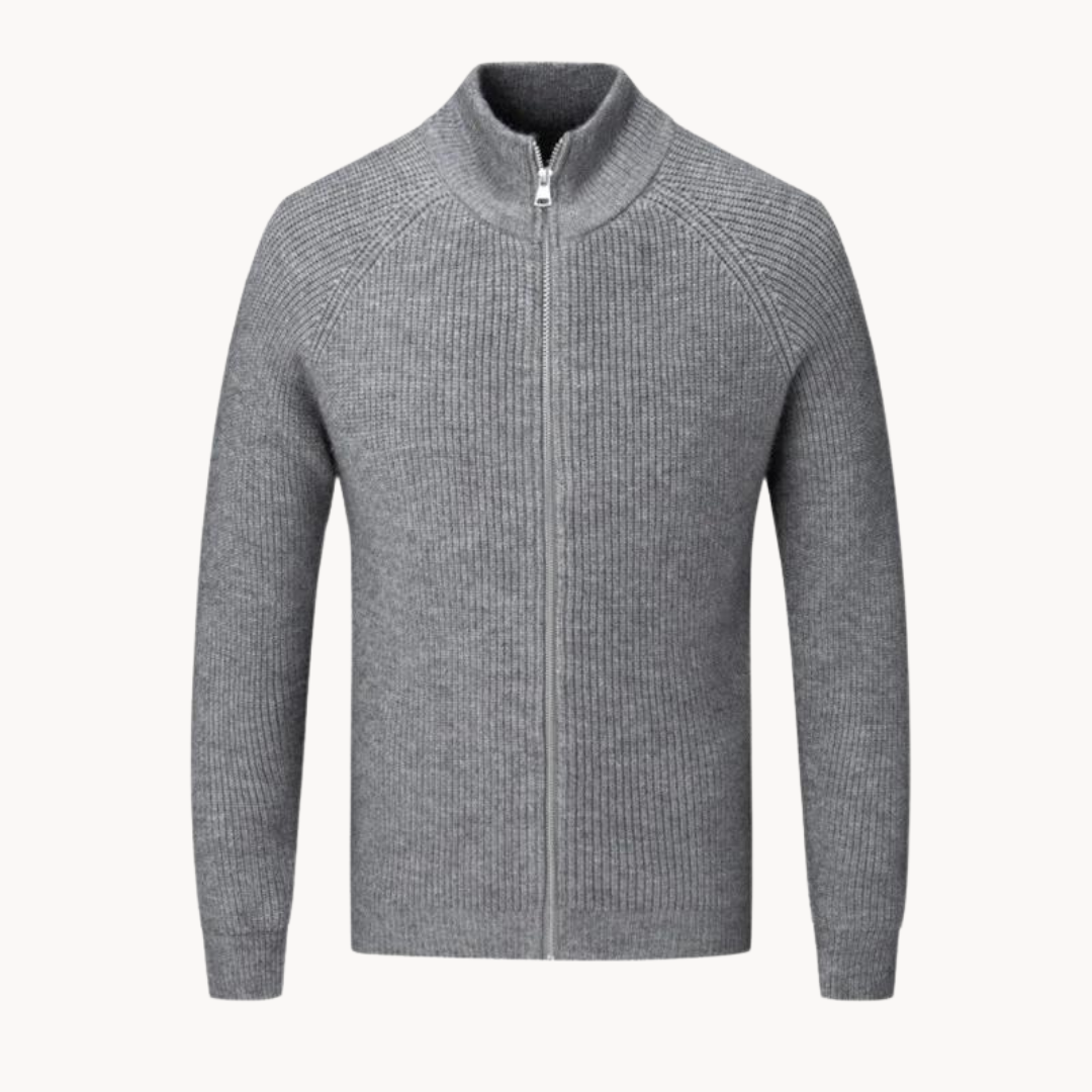 Pullover mit durchgehendem Reißverschluss – Jacke aus Strickmischung und glatter Reißverschluss 1
