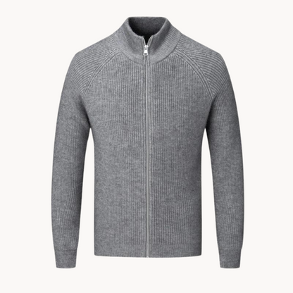 Pullover mit durchgehendem Reißverschluss – Jacke aus Strickmischung und glatter Reißverschluss 1