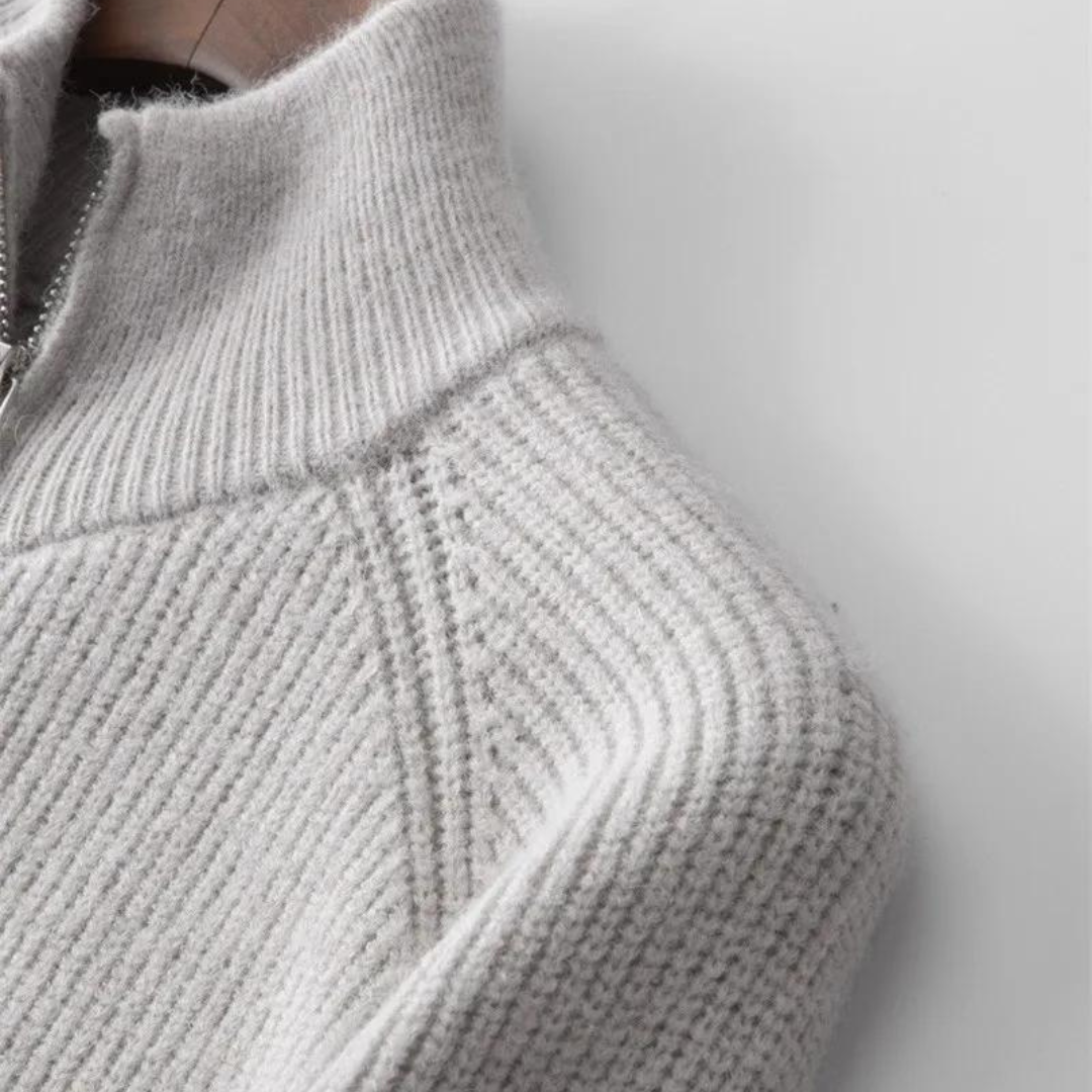 Pullover mit durchgehendem Reißverschluss – Jacke aus Strickmischung und glatter Reißverschluss 7