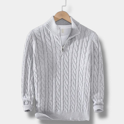 Pullover mit halbem Reißverschluss – Jacquard-Strick & bequemer Rollkragen 7