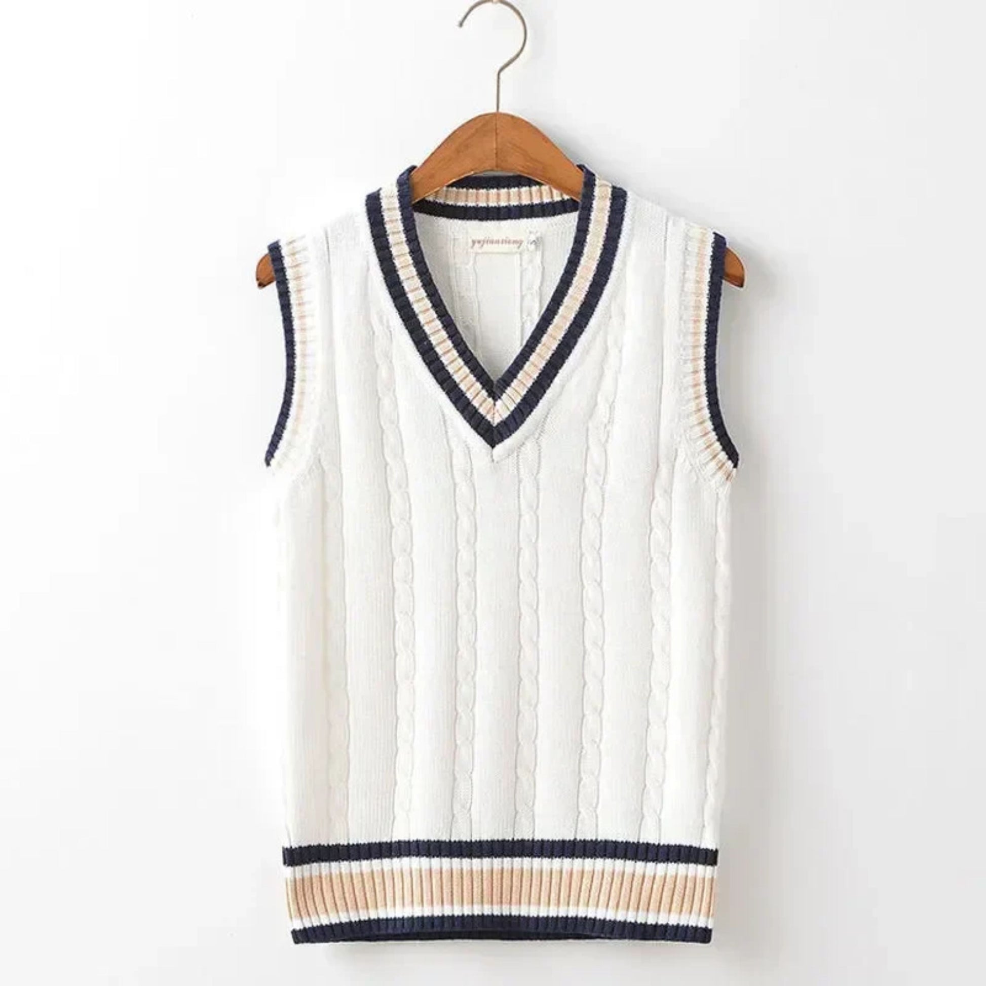 Herren Strickweste Ärmellos V-Ausschnitt Pullover - BerlinGlamour