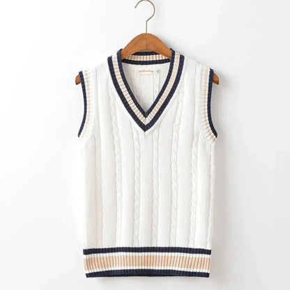 Herren Strickweste Ärmellos V-Ausschnitt Pullover - BerlinGlamour