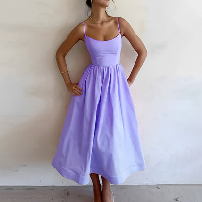 Kleid Damen Raffenschnitt Feine Träger Sommer