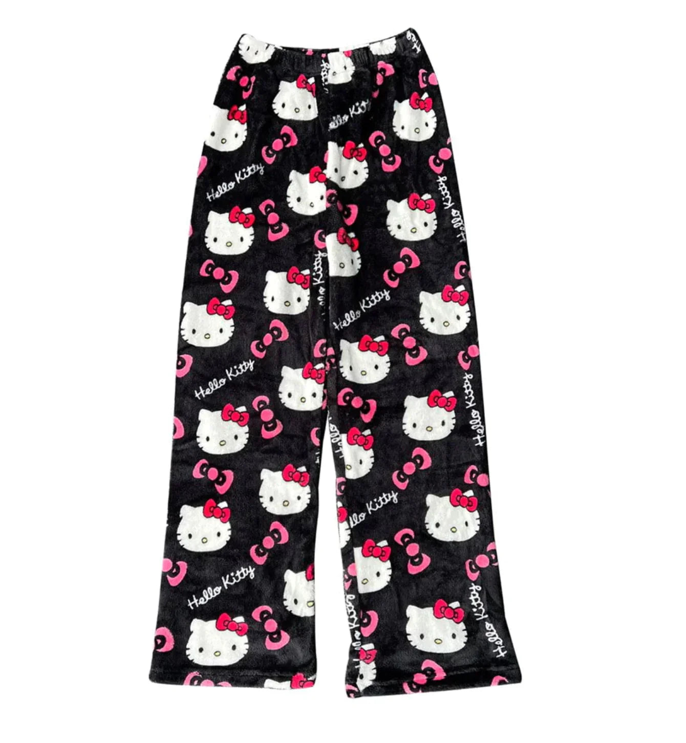 Katzenmuster Hose Fleece Weich Flauschig Damen
