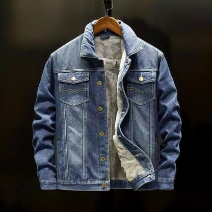 Herren Jeansjacke Warm Gefüttert Fleece