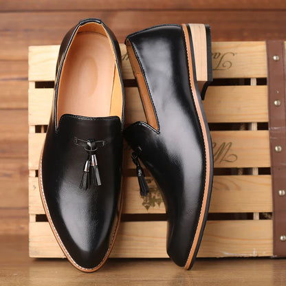 Leder Loafer Herren Elegant Schwarz