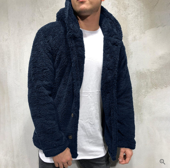 Herren Fleece Pullover Kapuzenjacke Warm