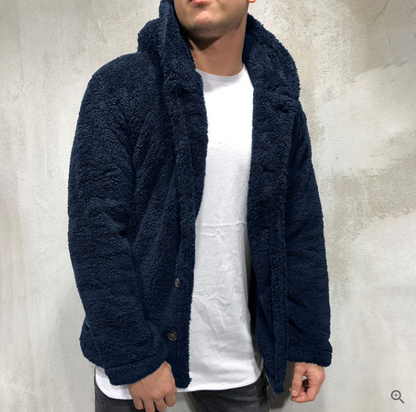 Herren Fleece Pullover Kapuzenjacke Warm