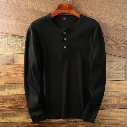 Herren Langarmshirt Klassisch Baumwolle Modern