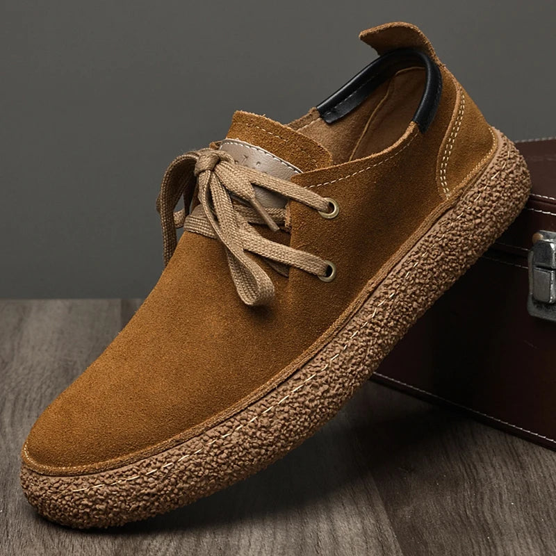 Herren Leder-Schuhe Nubuk Weich Komfortabel Elegant