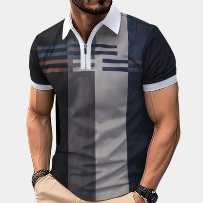 Herren Polo-Shirt atmungsaktiv Sportlich Elegant Reißverschluss - BerlinGlamour