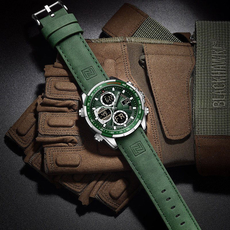 Herren Armbanduhr Edelstahl Marine Chrono