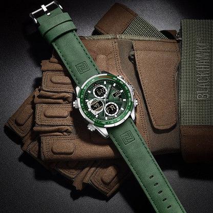 Herren Armbanduhr Edelstahl Marine Chrono