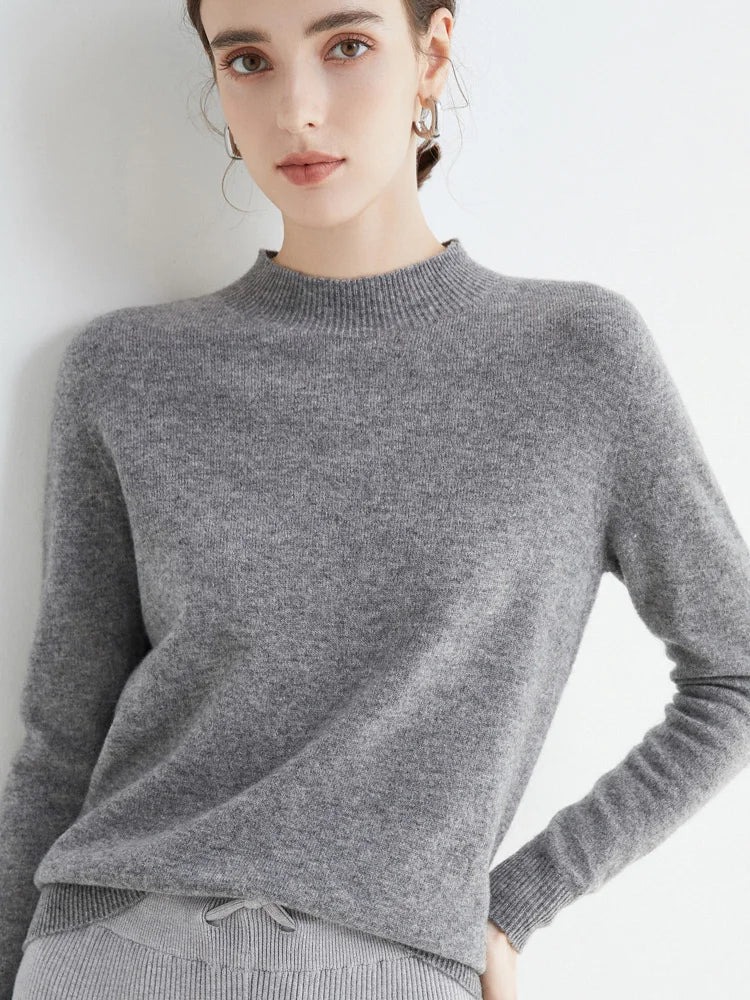 Damen Pullover Elegent Langarm Stilvoll